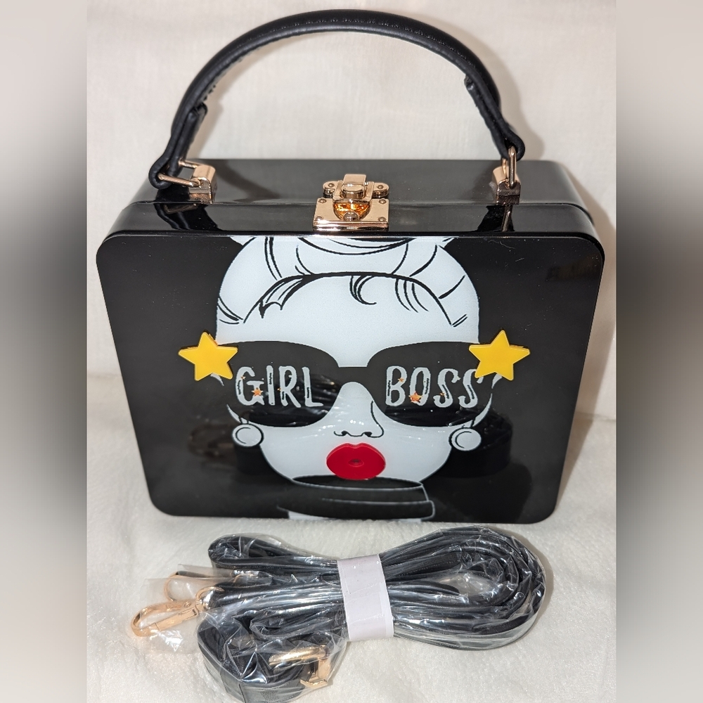 Black 'Girl Boss' Satchel